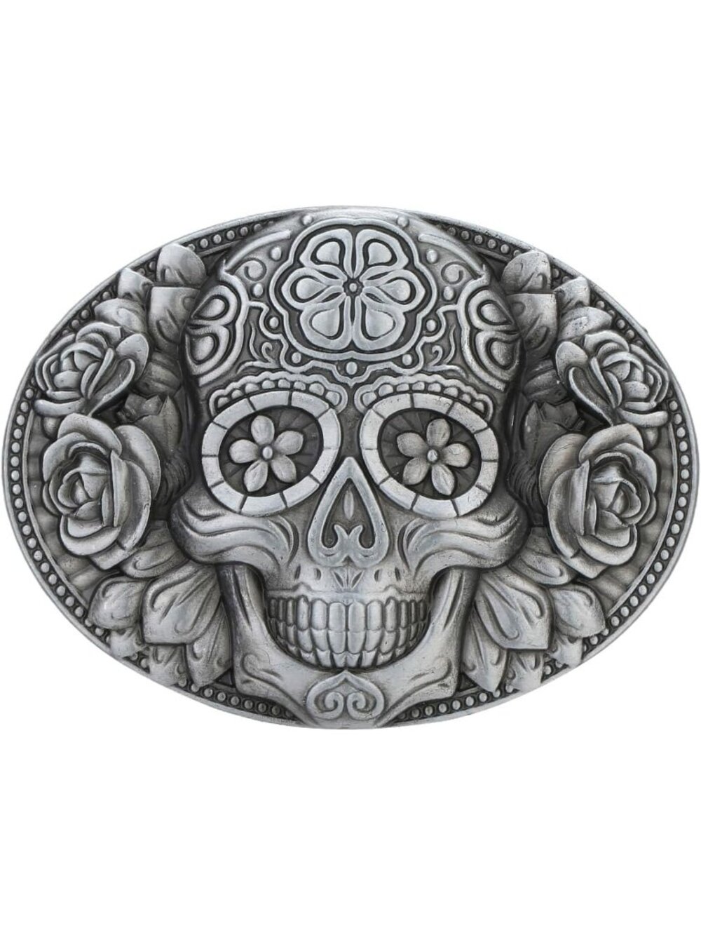 Men 3# Grey Skull Cowboy Belt Buckle Cross Prayer Horse Vintage Western